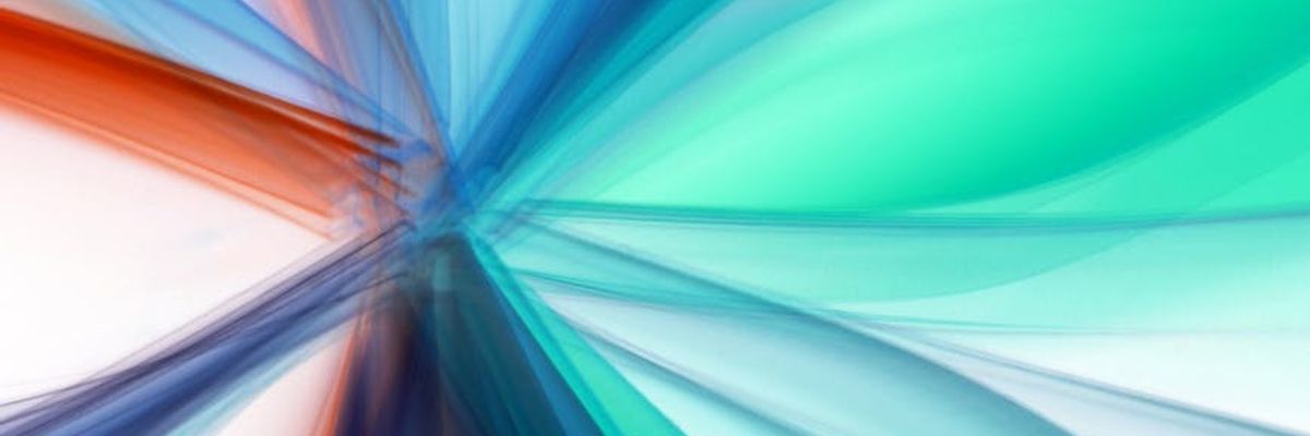 Wide abstract view of energy waves and geometric balance